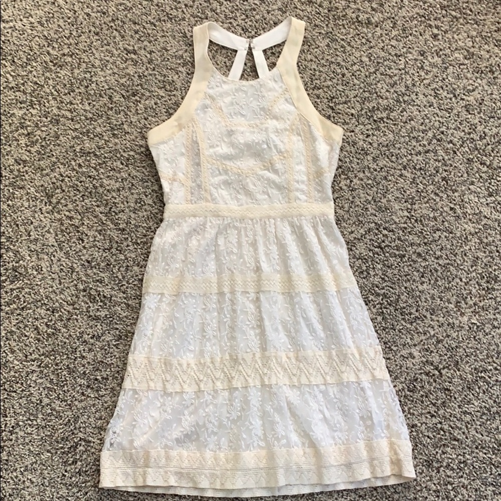 White & Cream Lace Dress